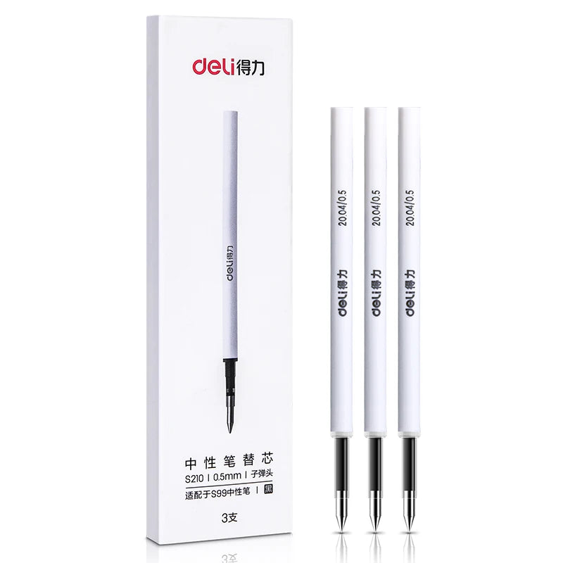 Deli Metal Gel Pen Rollerball Caneta ручка Ballpoint 0.5MM Signing Pens for Office Students Business Stationary Supplies