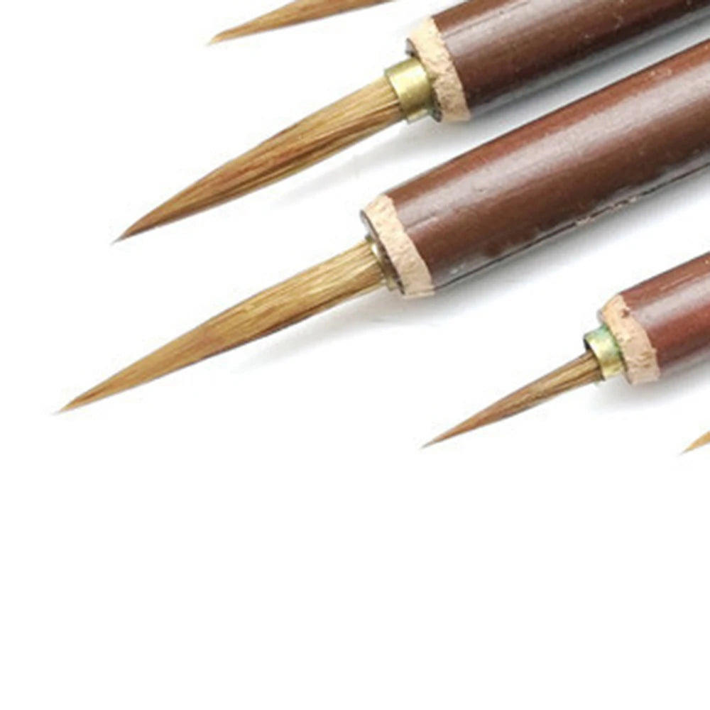 3pcs/set Metal Weasel Hair Brush Pen Hook Line Paint Brush Chinese Calligraphy Brush Art Oil Painting Brush
