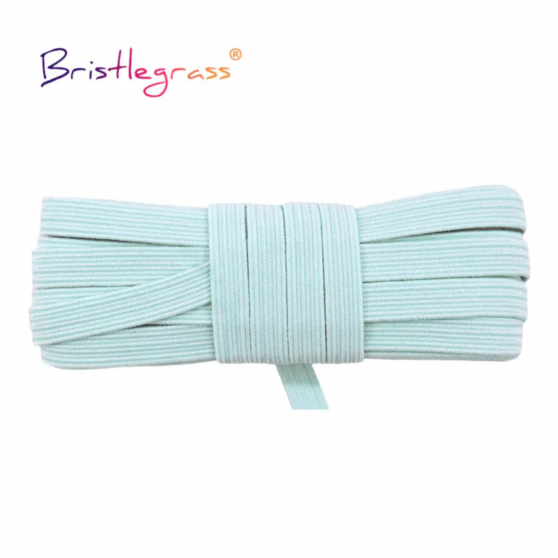 BRISTLEGRASS 2 5 10 Yard Flat Skinny Elastic Cord 1/4" 6mm Latex Rubber Bands Stretch String Notebook Ear Loop Dress Sewing Trim