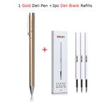 Deli Metal Gel Pen Rollerball Caneta ручка Ballpoint 0.5MM Signing Pens for Office Students Business Stationary Supplies