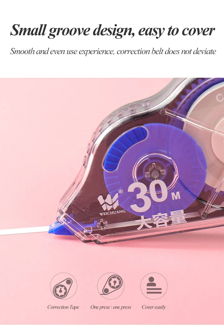 Correction Tape 12m/30m/60m Large-capacity Multi-specification Correct Belt Diary Scrapbooking Student School Office Supplies