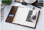 100% Genuine Leather Cover A5A6B6 Sketchbook Planner with Grid Blank Insert Retro Notebooks and Journals Diary Cover Stationery