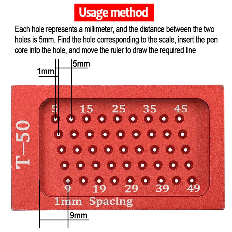 160/200mm Square T-type Scriber Mark Measurement Aluminum Alloy Precision Cross-Calibration Ruler Woodworking Tools