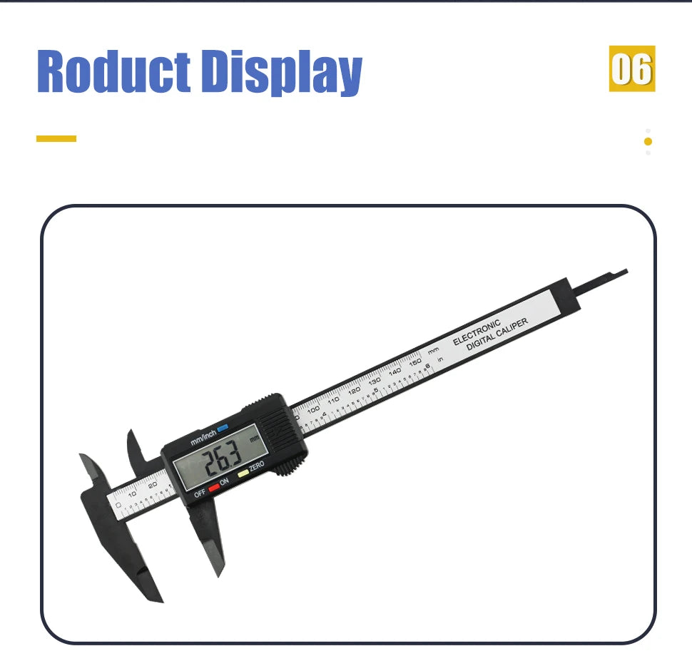 Digital Caliper Electronic Vernier Caliper Plastic Digital Ruler Calibrator Pachometer digital Micrometer Measuring Tool Caliber