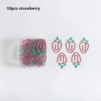 MINKYS Kawaii 10pcs/lot Strawberry Lemon Carrot Metal Paper Clip Christmas Song Decorative Bookmark Binder Clips Stationery
