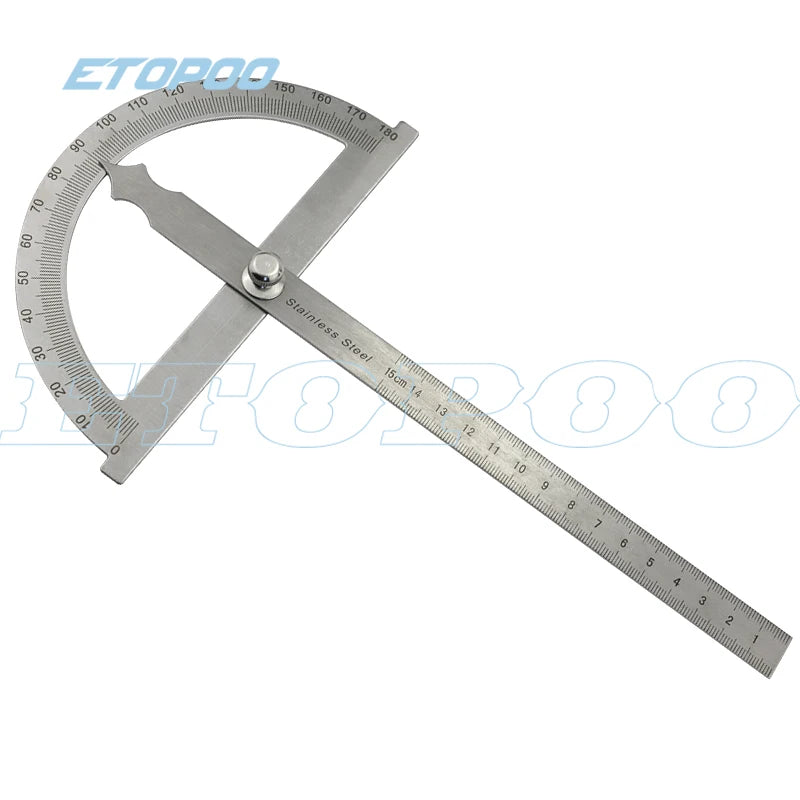 0-180 degree 300mm 12inch steel Protractor steel  30cm goniometer Round Head Stainless Steel General Tool 15cm steel angle ruler