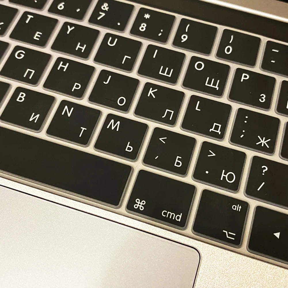 Russian Silicone Keyboard Cover Protector for Macbook Air13/12/15/16Pro Touchbar A2992/A3113/A2941/A1990/A3114/A2289A2337/A2141