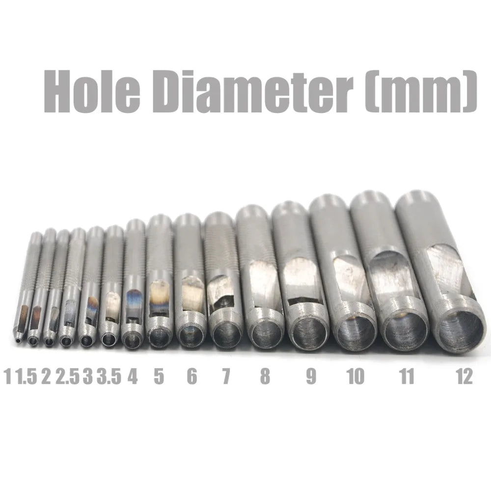 1.0mm-25mm All Size Pick Leather Tools Leather Punch Hollow Puncher Leathercraft Hole Punch Craft DIY For Clothing Belt Canvas