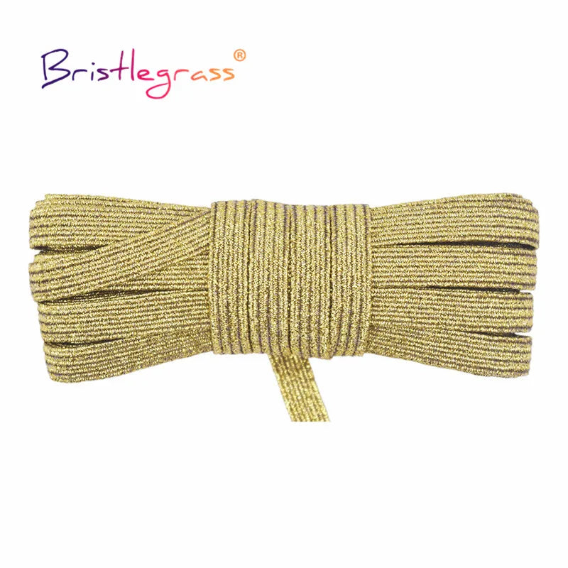 BRISTLEGRASS 2 5 10 Yard Flat Skinny Elastic Cord 1/4" 6mm Latex Rubber Bands Stretch String Notebook Ear Loop Dress Sewing Trim