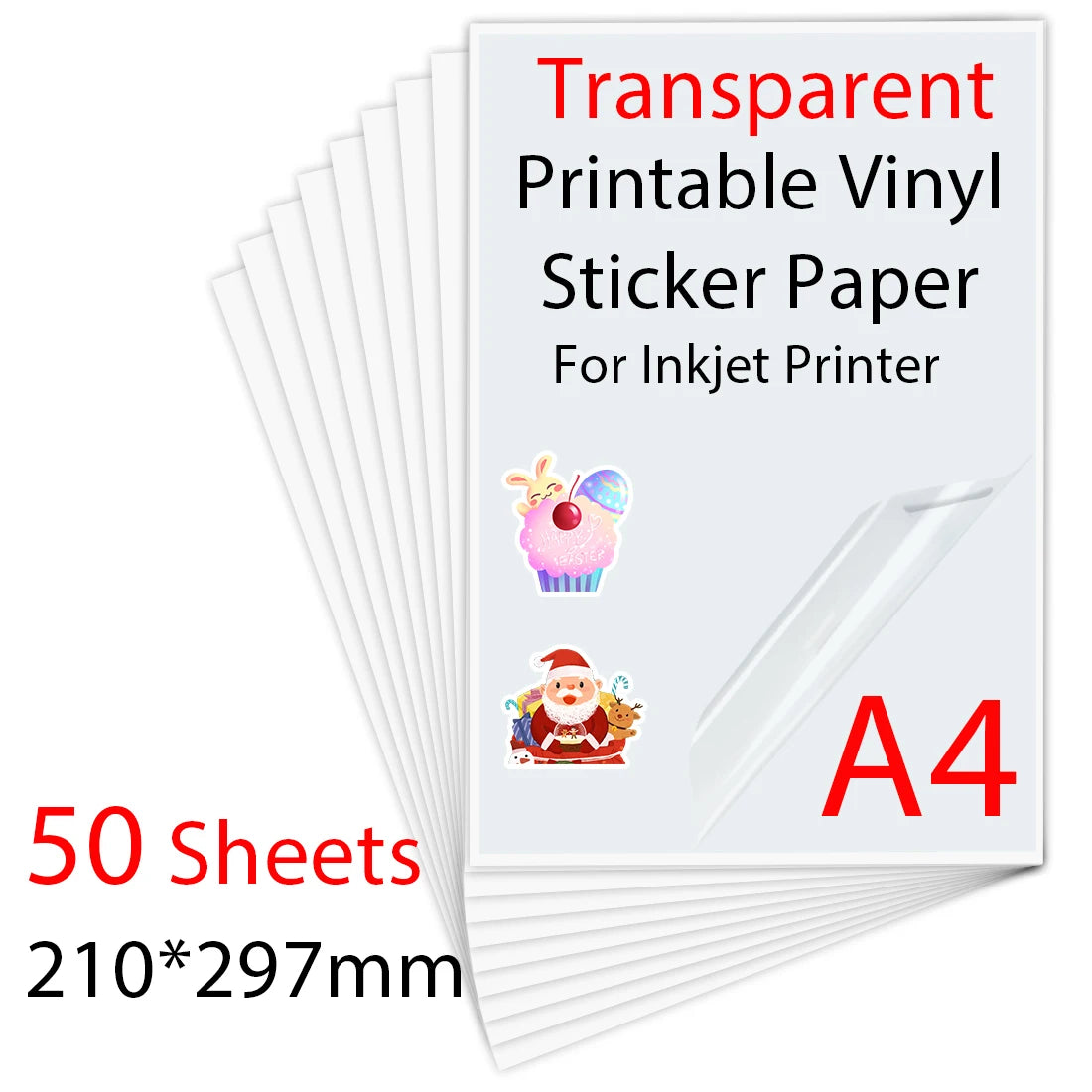 10-100 Sheets A4 self-adhesive Matte Printable Vinyl Sticker Paper for Inkjet printer DIY Crafts Copy Paper Inkjet Printer Paper