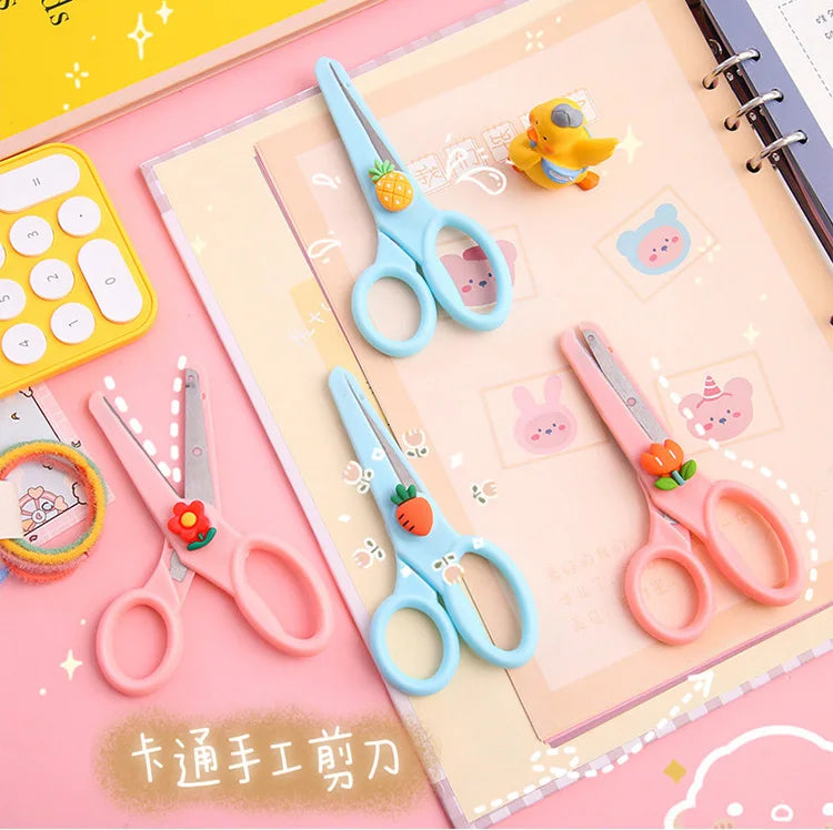 1pcs Cartoon Child Safety Scissors Stationery DIY Paper Cutting Cute Student Office Portable Art Scissors Tool