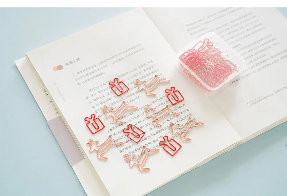 MINKYS Kawaii 10pcs/lot Strawberry Lemon Carrot Metal Paper Clip Christmas Song Decorative Bookmark Binder Clips Stationery