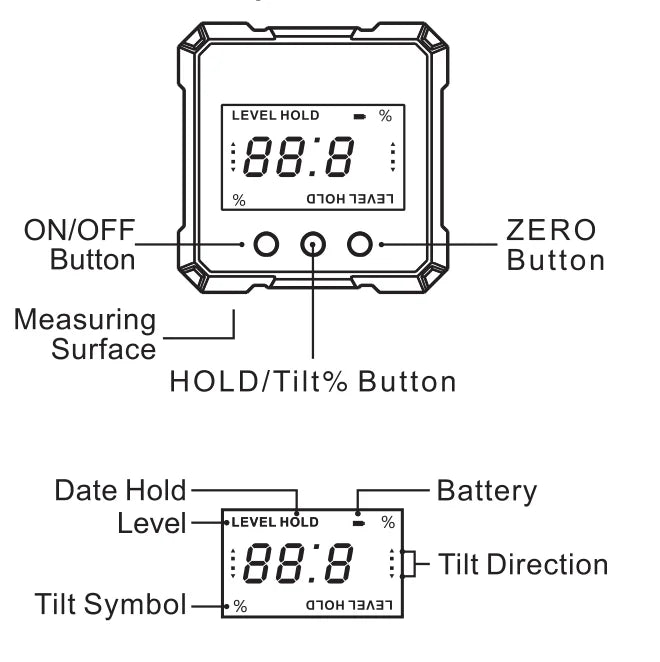 ETOPOO Digital Electronic Level Digital Angle Fnder 4*90 ° Magnetic Inclinometer Protractor Precision Level Box for Woodworking