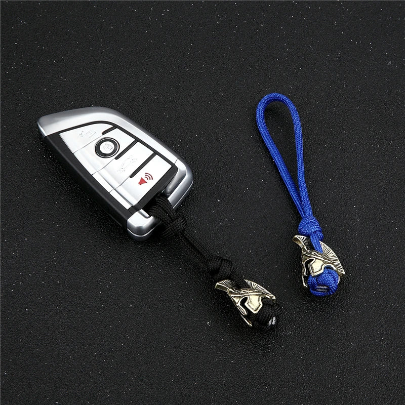 Supretu Men Vikings Lanyard Keychain Spartan Warrior Accessories Woven Rope Knife Car Keyring Handmade Bag Pendant Jewelery Gift