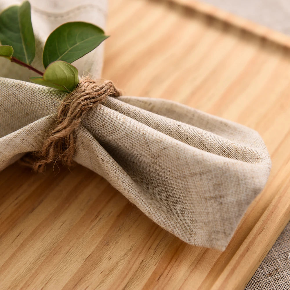 12pcs Table Napkins Wedding Party Dinner Table White Cloth Napkin Restaurant Home Napkins Cotton Linen Handkerchie 4 Size