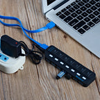 USB 3.0 HUB Multi USB Splitter 4/7 Port Expander High Speed USB 3.0 Hab with Power Adapter USB 3.0 Hub with Switch for Laptop PC