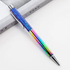 Lytwtw's Ballpoint Pen Oil Metal Office School Supplies Stationery Spinning Rose Gold Gift Cute Clip Glitter