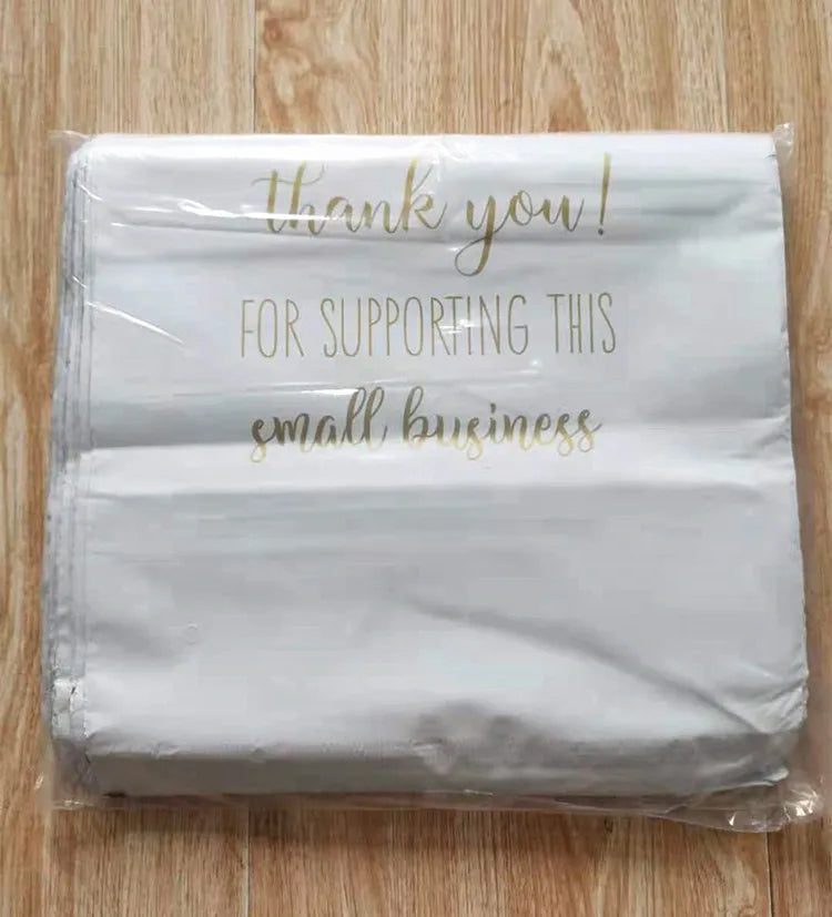 50PCS Thank You Pink Poly Mailer Adhesive Envelopes Bag DIY Logo T-shirt Underwear Dress Leggings Toys Shipping Portable Pouches