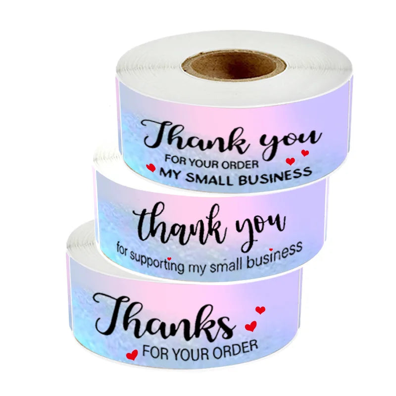 120Pcs/roll Thank You For Your Order Stickers Pink Labels For Envelope Sealing For Small Business Decor Sticker Stationery