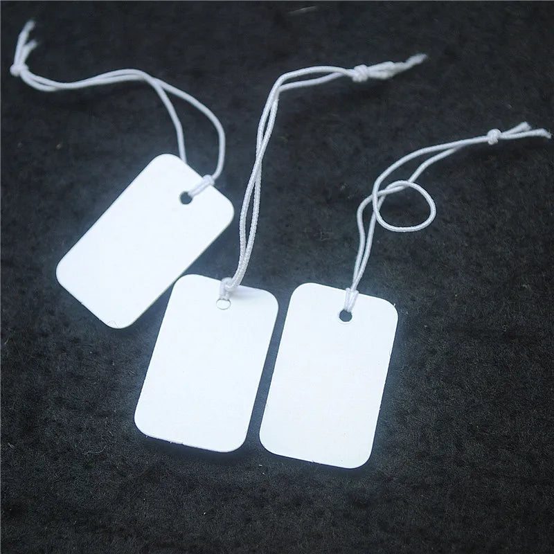 1000PCS Brown Paper Tags Price Labels With Elastic Rubber Line 25X15MM Hot Selling For Craft Or Jewelry Shops With Wholesa