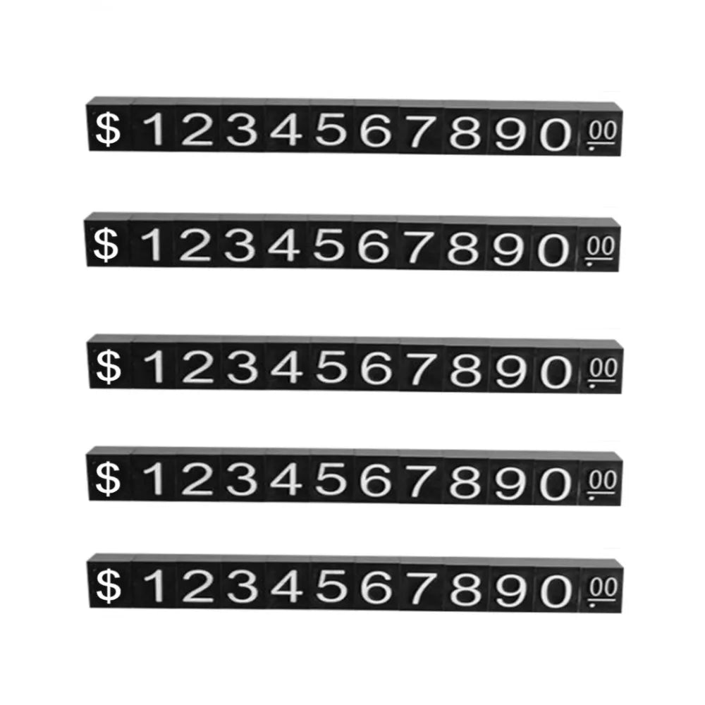 5 Sets Combined Price Tag Euro Dollar Number Digit Cubes Stick For Clothes Phone Laptop Jewelry Showcase Counter Price Display