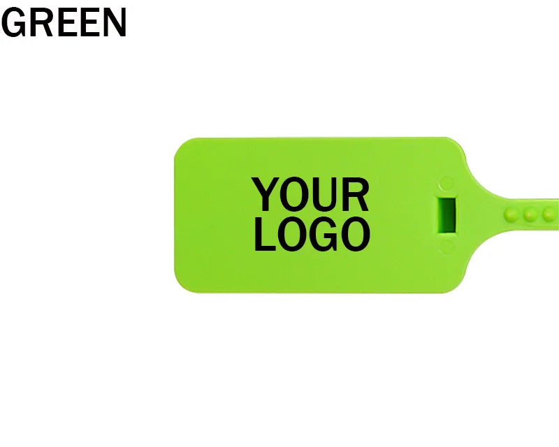 100Pcs Custom Logo Plastic Security Seals Zip Tie Hang Tags Personalized Brand Labels for Garment Sneaker Shoes 300mm 11.8"