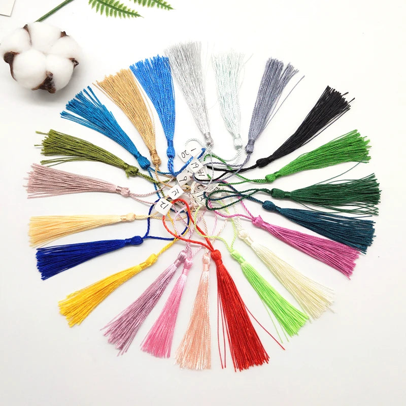 100pcs/lot 13cm Tassel Silk Fringe Silky Floss Bookmark Tassels Mini Tassels For DIY Craft Jewelry Making Souvenir Bookmarks