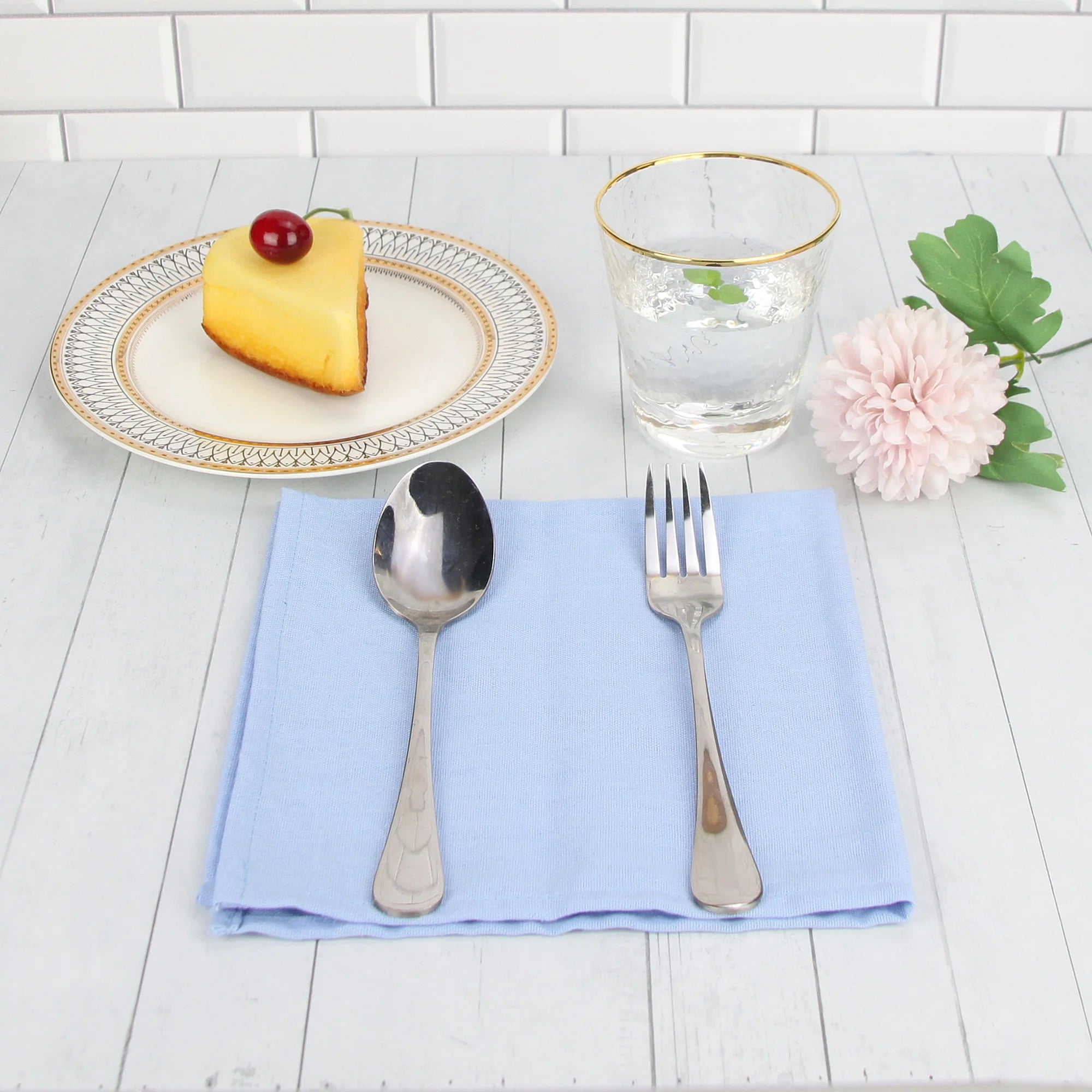 Set of 12 PCS 40x40cm Cotton Linen Blended Cloth Napkins Placemats Soft Dining Table Tea Towels For Home & Events Use