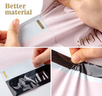50PCS Thank You Pink Poly Mailer Adhesive Envelopes Bag DIY Logo T-shirt Underwear Dress Leggings Toys Shipping Portable Pouches
