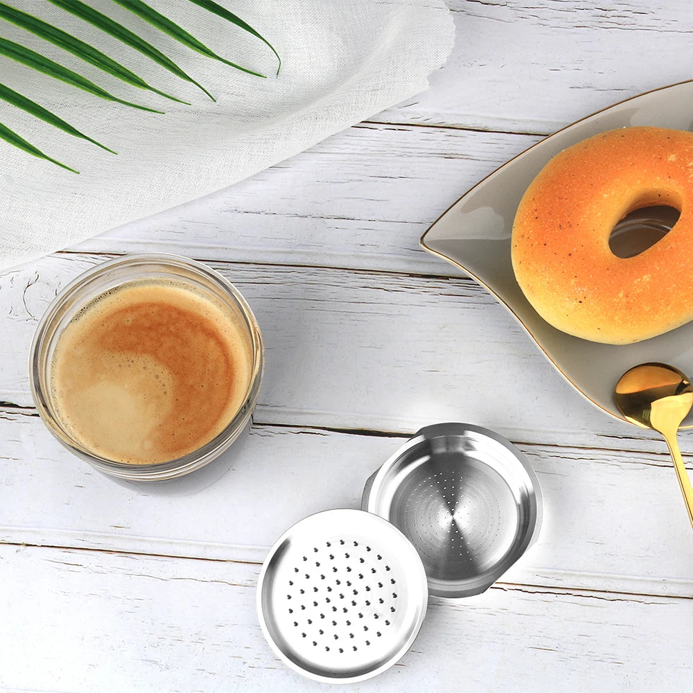 ICafilas for Philips Senseo Machine Stainless Steel Coffee Capsule Caps Reusable Filter Espresso Coffee Maker