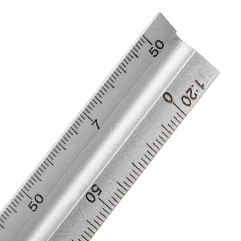 2020 New 30cm Aluminium Metal Triangle Scale Architect Engineer Technical Ruler