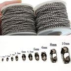 1.5 2.0 2.4 3.2 4 6 8 10mm Stainless Steel Ball Chain Bulk Bead Chain Necklace Connector Clasp For DIY Necklace Jewelry Making