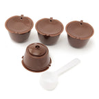 Arshen 3pcs/Set Dolce Gusto Plsatic Refillable Coffee Capsule with Spoon Brush 200 Times Reusable Compatible Nescafe Dolce Gusto