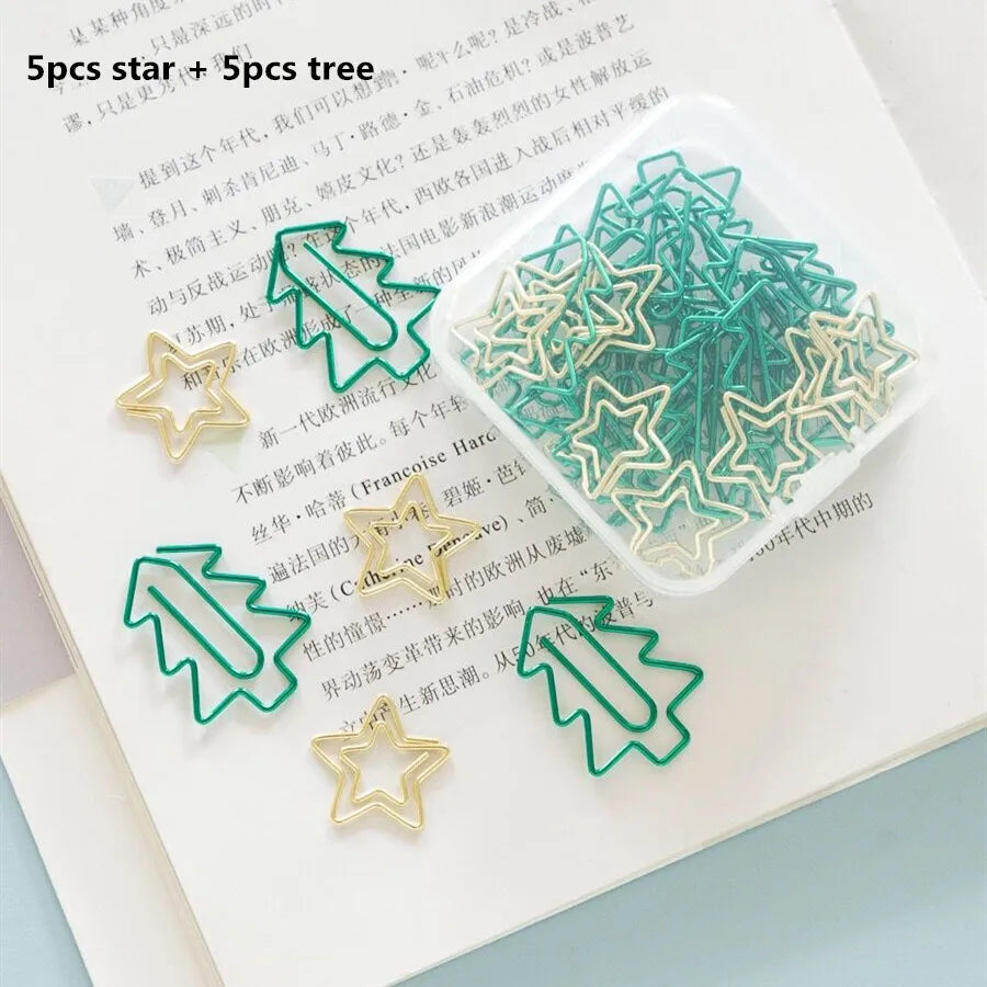 MINKYS Kawaii 10pcs/lot Strawberry Lemon Carrot Metal Paper Clip Christmas Song Decorative Bookmark Binder Clips Stationery