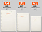 A5 B5 20Holes Loose-Leaf Notebook Refill 60Sheet Spiral Binder Paper Index Inside Page Dot Grid Blank Connell Stationery