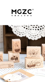Yoofun Star River Wood Stamps Standard Rubber Kawaii Stamp Seal For DIY Scrapbooking Journal Card Making Decoroation Crafts