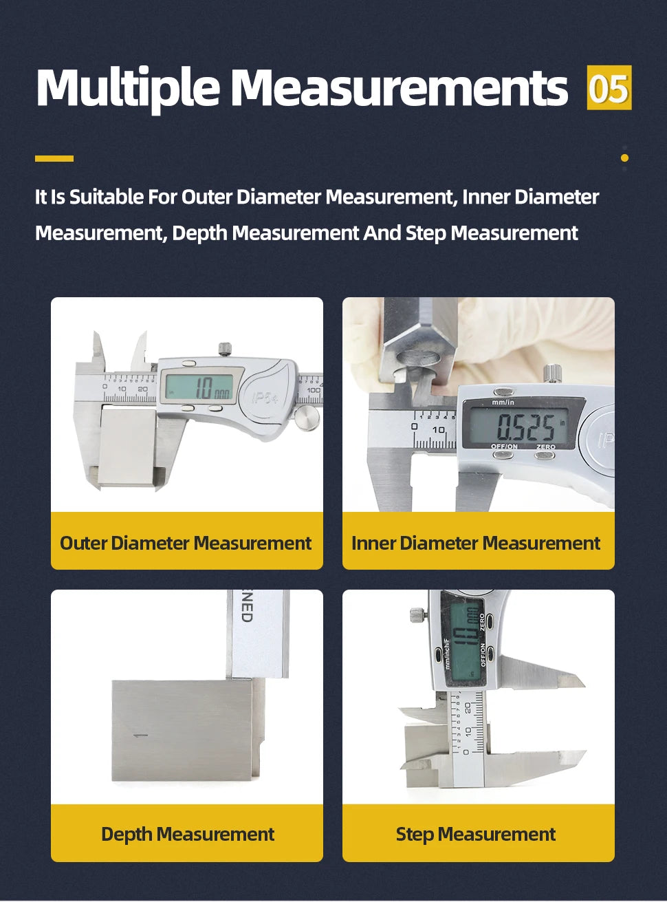 IP54 Calipers Stainless Steel Digital Pachymeter Caliber Measuring Tools Carpenter Tools Electronic Caliper Metal Vernier Ruler