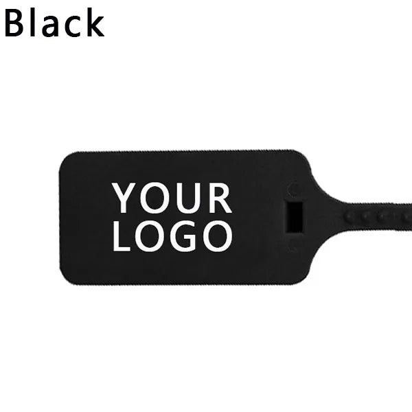 100Pcs Custom Logo Plastic Security Seals Zip Tie Hang Tags Personalized Brand Labels for Garment Sneaker Shoes 300mm 11.8"