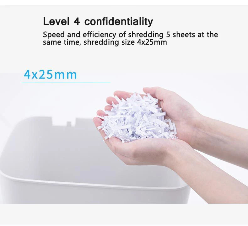 12L Level 4 Confidential Paper Shredder Mini Office Household Granular Paper Document Shredder can continuously shred 5 sheets