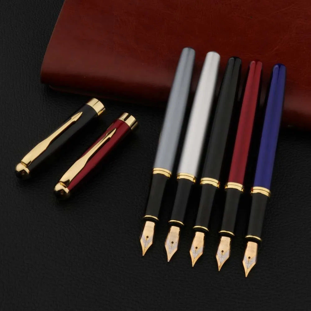 High Quality Metal 388 Fountain Pen Business Black Golden Student  Stationery Office School Supplies Gift Ink Pens