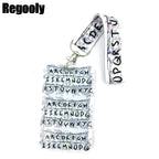Letters Anime Lanyard Badge Holder ID Card Lanyards Mobile Phone Rope Key Lanyard Neck Straps Keychain Key Ring