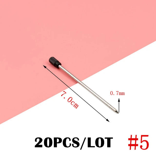 20Pcs/Set Pen Refill Different Metal Ballpoint Pen Refills Office School Stationery Gifts Pen Choose Blue black refills Pen Sale