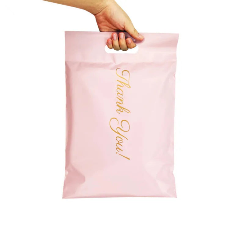 50PCS Thank You Pink Poly Mailer Adhesive Envelopes Bag DIY Logo T-shirt Underwear Dress Leggings Toys Shipping Portable Pouches