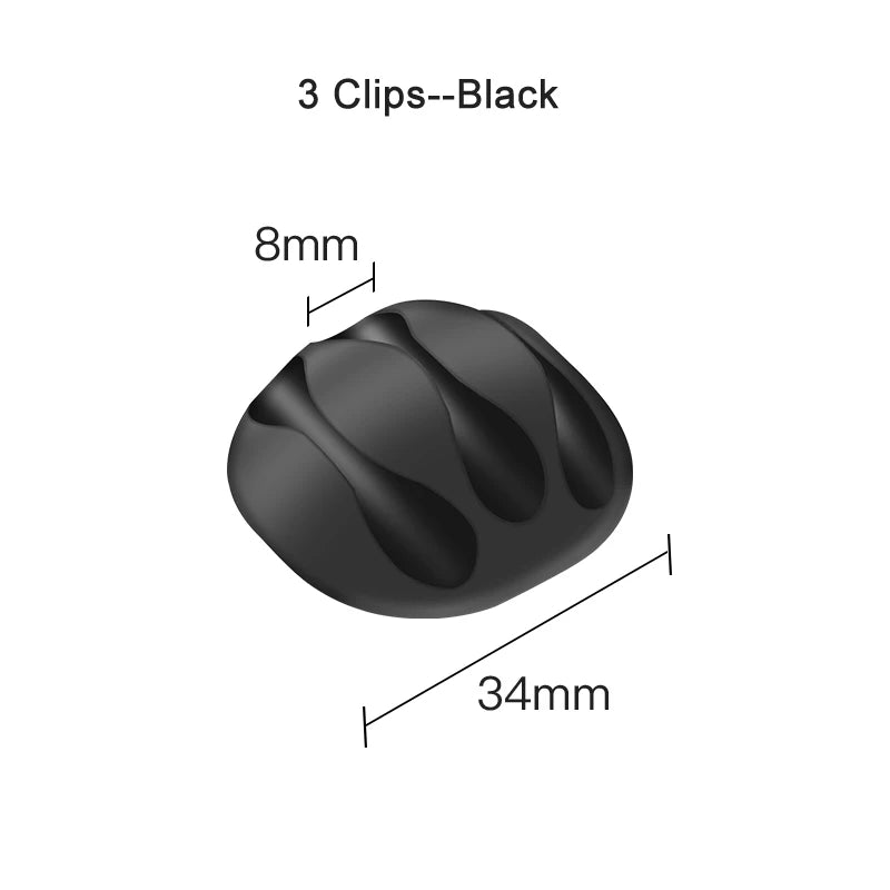 Smart Cable Holder Silicone Flexible Cable Winder Cord Management Clip Wire Organizer for USB Headphone Earphone Network Cable