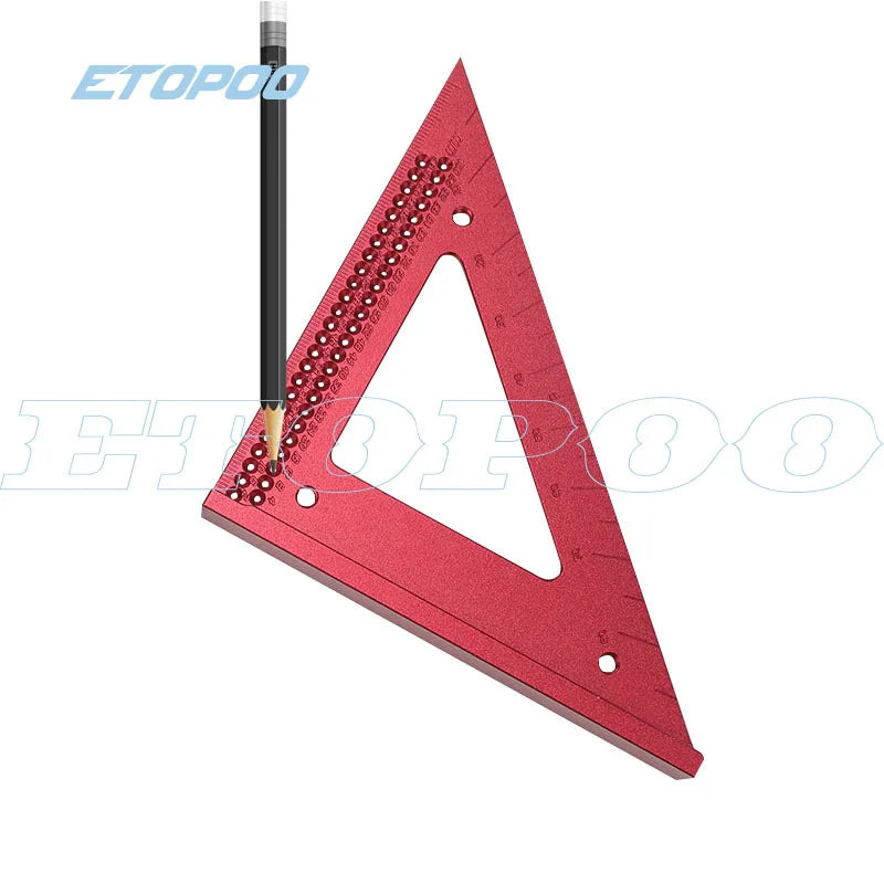TS-3 Square Hole ruler Woodworking T-type Scribe Mark Measurement Tool Aluminum Alloy Precision Cross-calibration Ruler