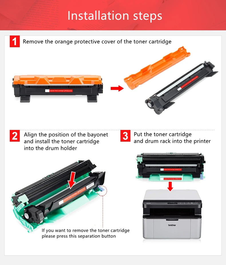 TN1000 TN1070 TN1075 TN1030 TN1050 TN1060 TN1095 Laser Toner Cartridge Printer Compatible for Brother HL-1110/1111/1112/1210