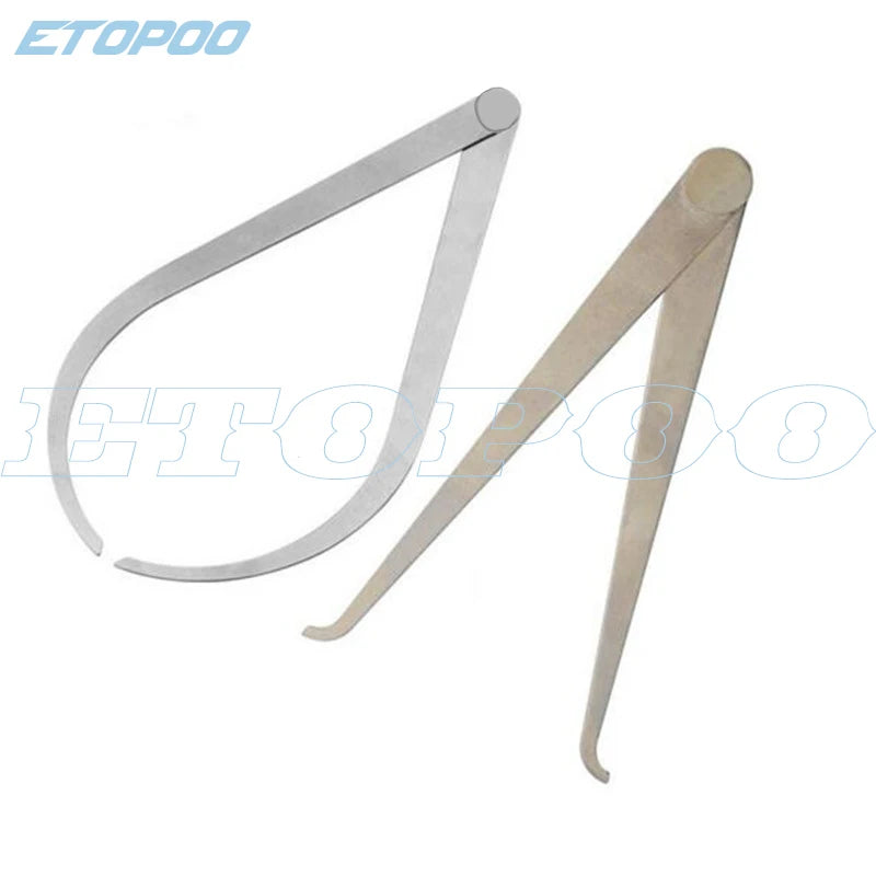 2pcs Calipers 150-450mm Metal Caliper Firm Joint Inside and Outside Caliper Steel Machinist Carving Measurement Tool