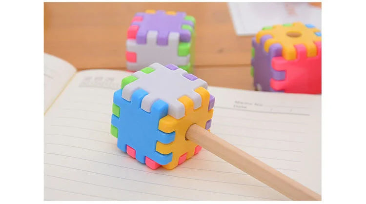 Kawaii Creative Blocks Pencil Sharpener Stationery School Office Supplies Novelty Gift Cube Funny