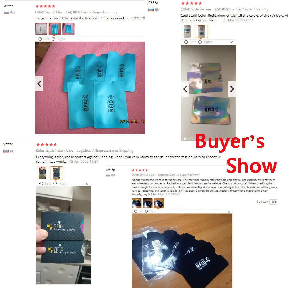 5Pcs Anti Theft for RFID Credit Card Protector Blocking Cardholder Sleeve Skin Case Covers Protection Bank Card Case New
