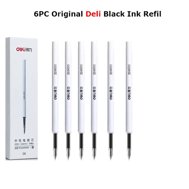 Deli Metal Gel Pen Rollerball Caneta ручка Ballpoint 0.5MM Signing Pens for Office Students Business Stationary Supplies